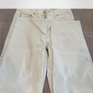 AG Jeans Mid-Rise straight  Cream Denim Pants like New
